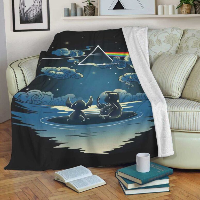 Pink Floyd Fleece Blanket - Lilo And Stitch Starry Sky Dark Side Of The Moon Premium Pink Floyd Fleece Blanket - Lilo And Stitch Starry Sky Dark Side Of The Moon Premium