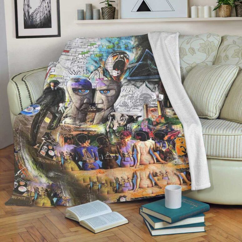 Pink Floyd Fleece Blanket - Pink Floyd Psychedelic Rock Album Cover Premium Pink Floyd Fleece Blanket - Pink Floyd Psychedelic Rock Album Cover Premium