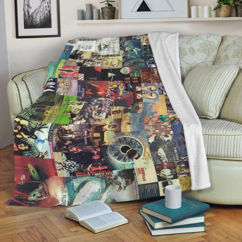 Pink Floyd Fleece Blanket - Albums Collage Premium