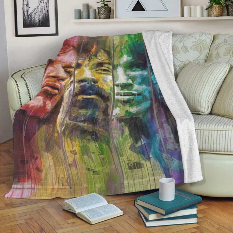 Pink Floyd Band Water Color Art Premium Fleece Blanket Pink Floyd Band Water Color Art Premium Fleece Blanket