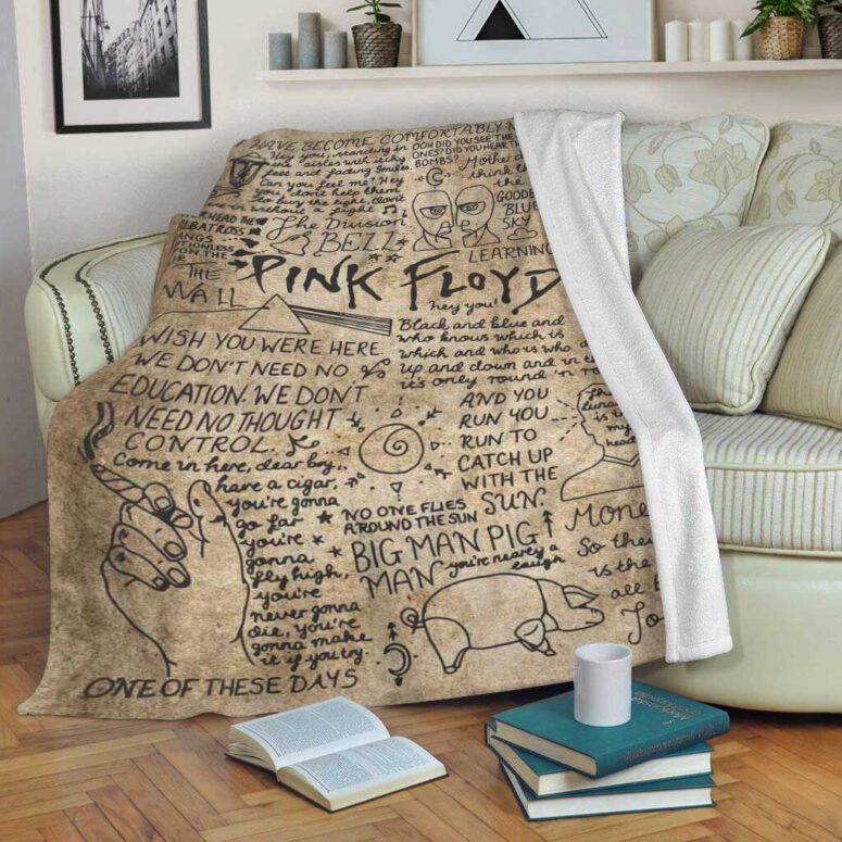 Pink Floyd Fleece Blanket - Draft Paper Art Premium