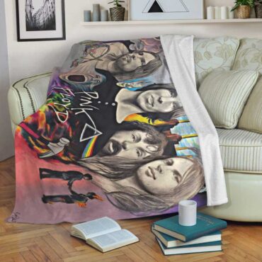Pink Floyd Fleece Blanket - Drawing Fan Art Premium