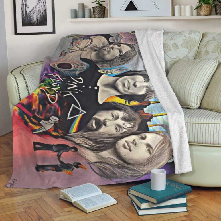 Pink Floyd Fleece Blanket - Drawing Fan Art Premium Pink Floyd Fleece Blanket - Drawing Fan Art Premium