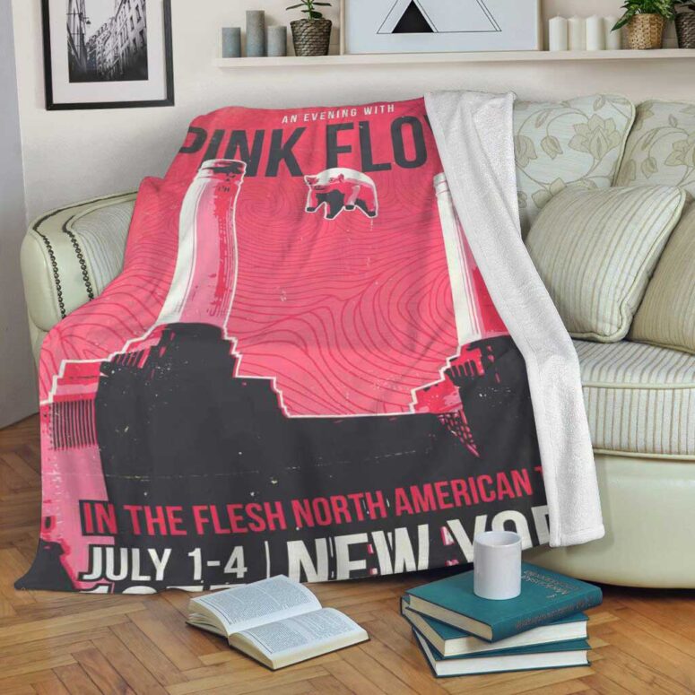 Pink Floyd Fleece Blanket - In The Flesh North American Tour Poster Premium