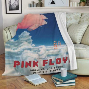 Pink Floyd Fleece Blanket - Oakland Coliseum Poster Premium