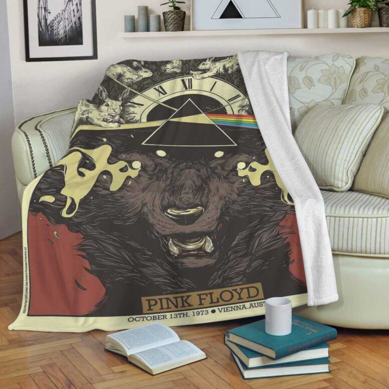 Pink Floyd Fleece Blanket - October 13 1973 Vienna Austria Premium Pink Floyd Fleece Blanket - October 13 1973 Vienna Austria Premium