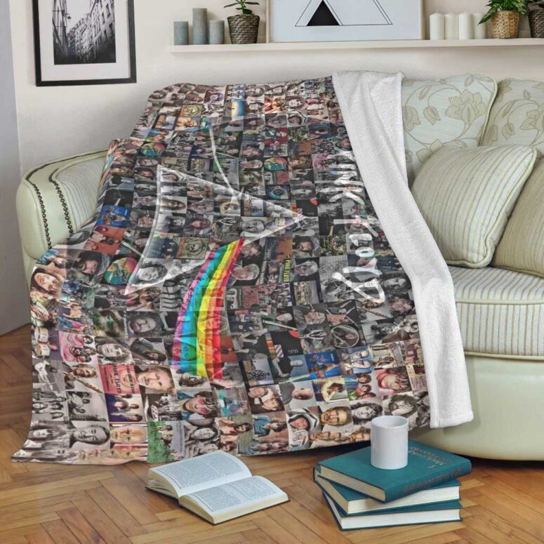 Pink Floyd Fleece Blanket - Photo Mosaic Print Art of All Things Premium Pink Floyd Fleece Blanket - Photo Mosaic Print Art of All Things Premium