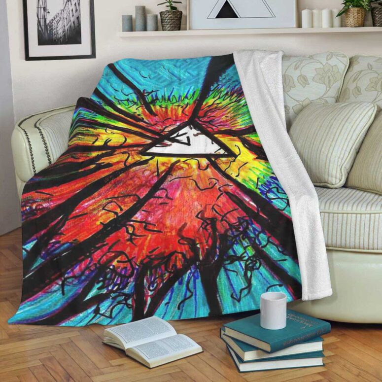 Pink Floyd Fleece Blanket - Psychedelic Premium Pink Floyd Fleece Blanket - Psychedelic Premium