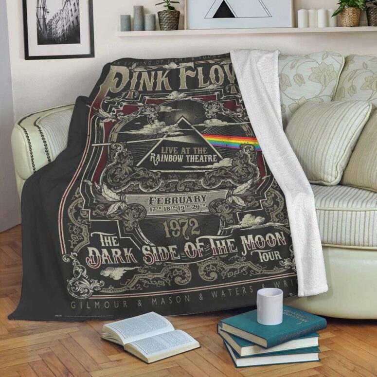 Pink Floyd Fleece Blanket - Live At Rainbow Theatre 1972 Pink Floyd TDSOTM Tour Premium