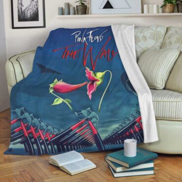 Pink Floyd Fleece Blanket - The Wall Hammer Flower Screaming Face Premium