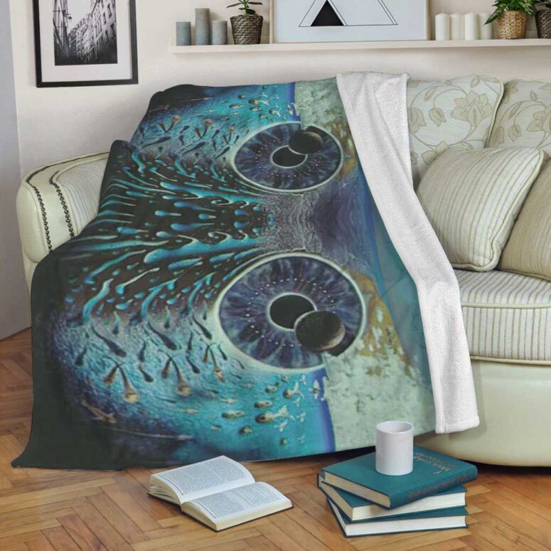 Pink Floyd Fleece Blanket - Pulse Owl Eyes Premium Pink Floyd Fleece Blanket - Pulse Owl Eyes Premium
