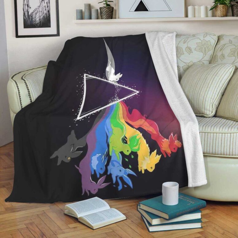 Eeve Evolution Dark Side Of The Moon Pokemon Pink Floyd Shirt