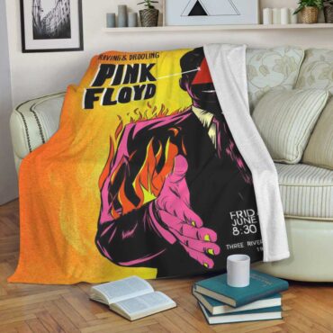 Pink Floyd Fleece Blanket - Raving and drooling Poster 1975 Premium