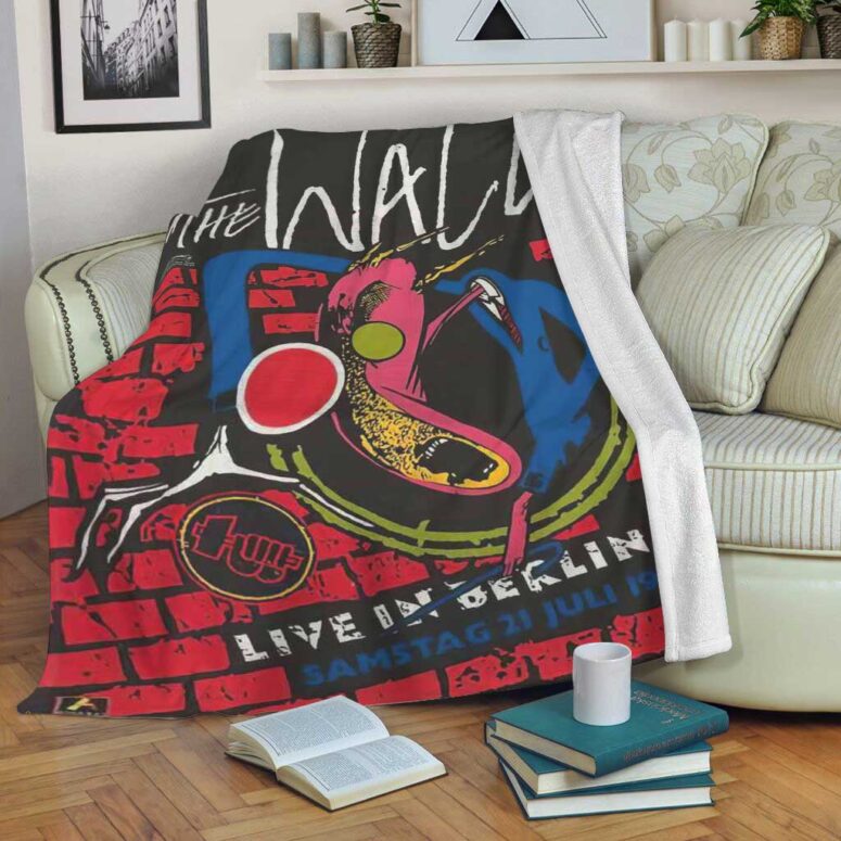 Pink Floyd Fleece Blanket - Roger Waters The Wall Live in Berlin 1990 Premium Pink Floyd Fleece Blanket - Roger Waters The Wall Live in Berlin 1990 Premium