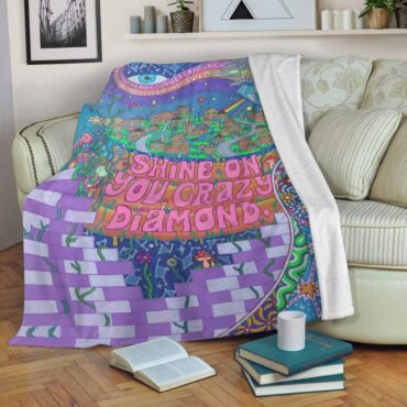 Pink Floyd Fleece Blanket - Shine On You Crazy Diamond Inspired Premium