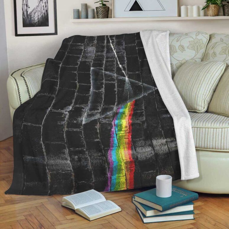 Pink Floyd Fleece Blanket - The Dark Side Of The Moon In The Wall Art Premium Pink Floyd Fleece Blanket - The Dark Side Of The Moon In The Wall Art Premium