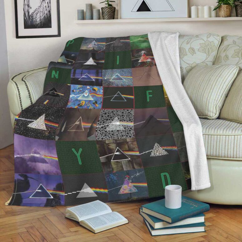 Pink Floyd Fleece Blanket - The Dark Side of the Moon 40th Anniversary Green Premium Pink Floyd Fleece Blanket - The Dark Side of the Moon 40th Anniversary Green Premium