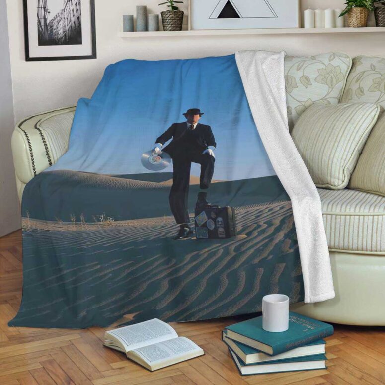 Pink Floyd Fleece Blanket - Wish You Were Here Desert Man in Bowler Premium