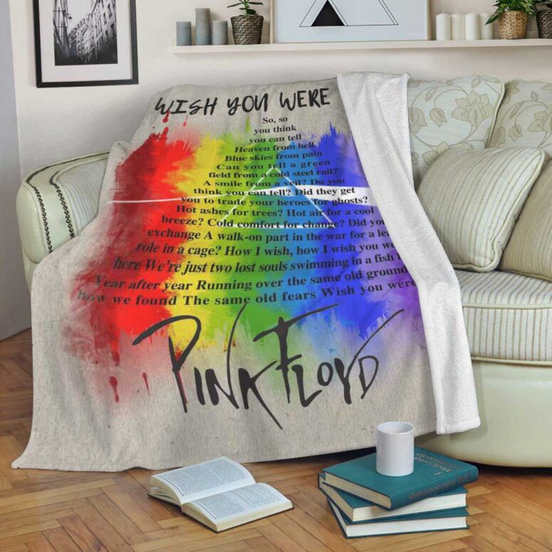 Pink Floyd Fleece Blanket - Wish You were here lyric Premium