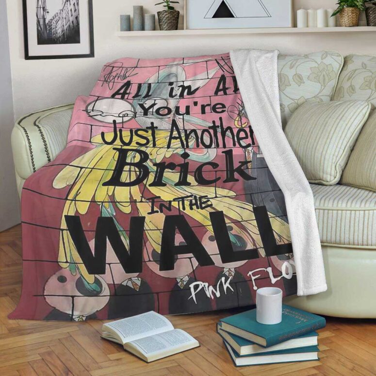 Pink Floyd Fleece Blanket - You Are Just Another Brick In The Wall Signature Premium Pink Floyd Fleece Blanket - You Are Just Another Brick In The Wall Signature Premium