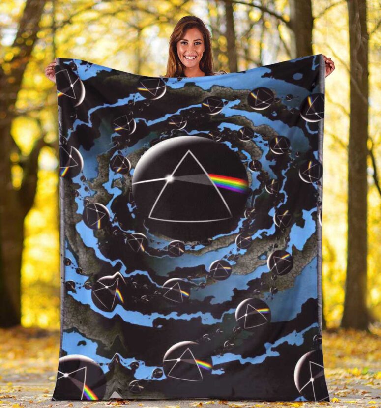 Pink Floyd Fleece Blanket - Good bye Blue Sky Dark Side Of the Moon Premium Pink Floyd Fleece Blanket - Good bye Blue Sky Dark Side Of the Moon Premium