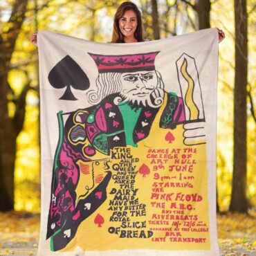 Pink Floyd Fleece Blanket - King of Spades The Pink Floyd Promo Vintage Premium