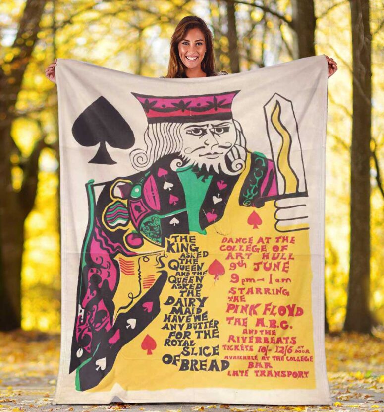 Pink Floyd Fleece Blanket - King of Spades The Pink Floyd Promo Vintage Premium Pink Floyd Fleece Blanket - King of Spades The Pink Floyd Promo Vintage Premium