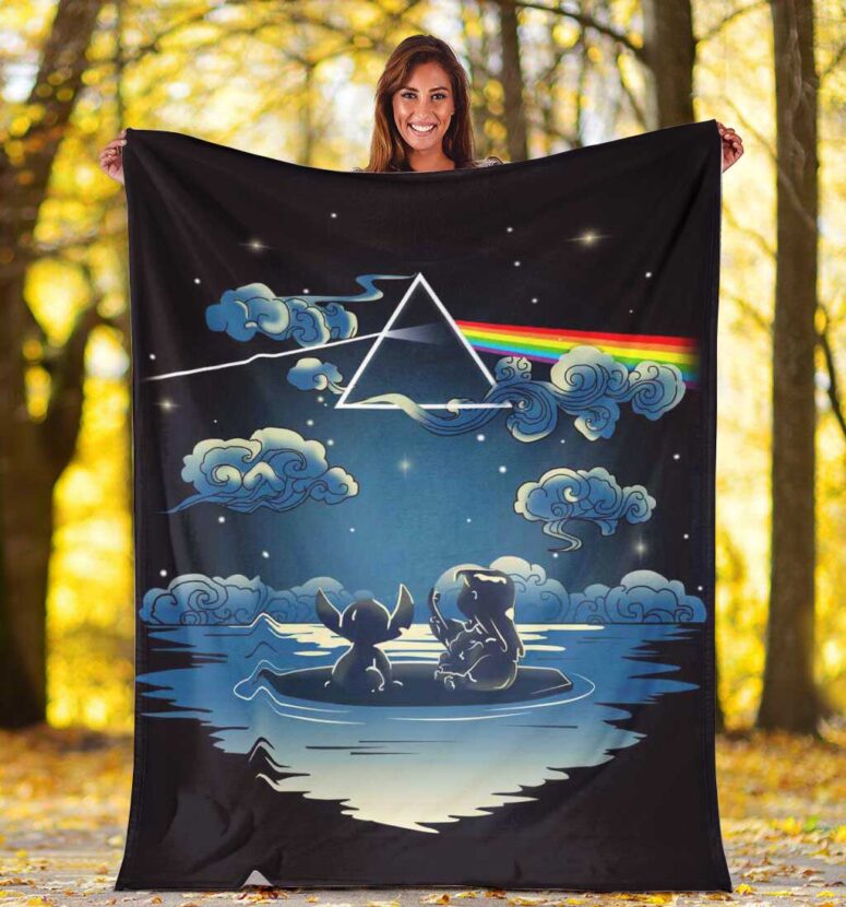 Pink Floyd Fleece Blanket - Lilo And Stitch Starry Sky Dark Side Of The Moon Premium Pink Floyd Fleece Blanket - Lilo And Stitch Starry Sky Dark Side Of The Moon Premium