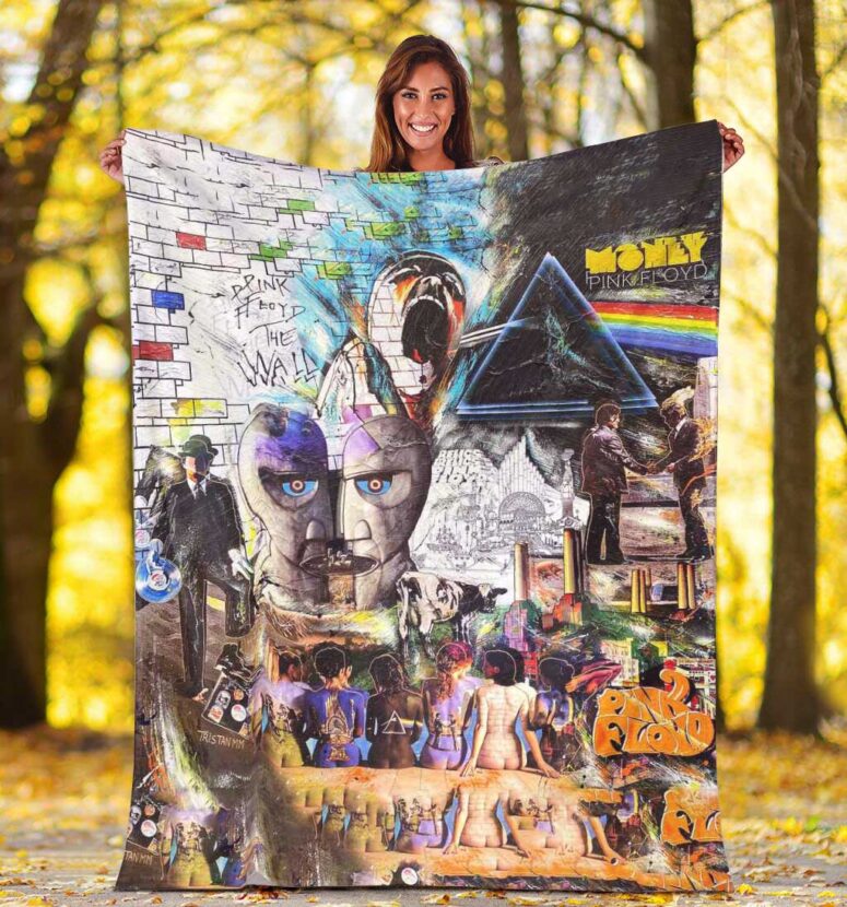 Pink Floyd Fleece Blanket - Pink Floyd Psychedelic Rock Album Cover Premium Pink Floyd Fleece Blanket - Pink Floyd Psychedelic Rock Album Cover Premium