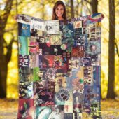 Blanket2 Pink Floyd Albums Collage Premium Fleece Blanket - OtherBrick