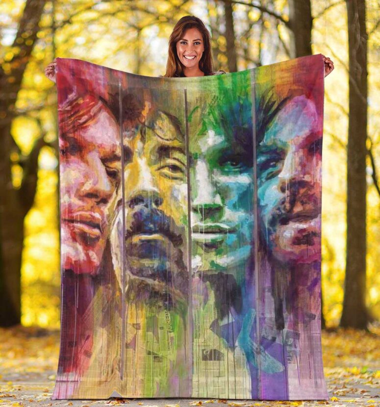 Pink Floyd Band Water Color Art Premium Fleece Blanket Pink Floyd Band Water Color Art Premium Fleece Blanket