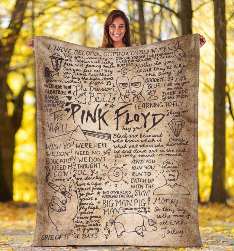 Pink Floyd Fleece Blanket - Draft Paper Art Premium