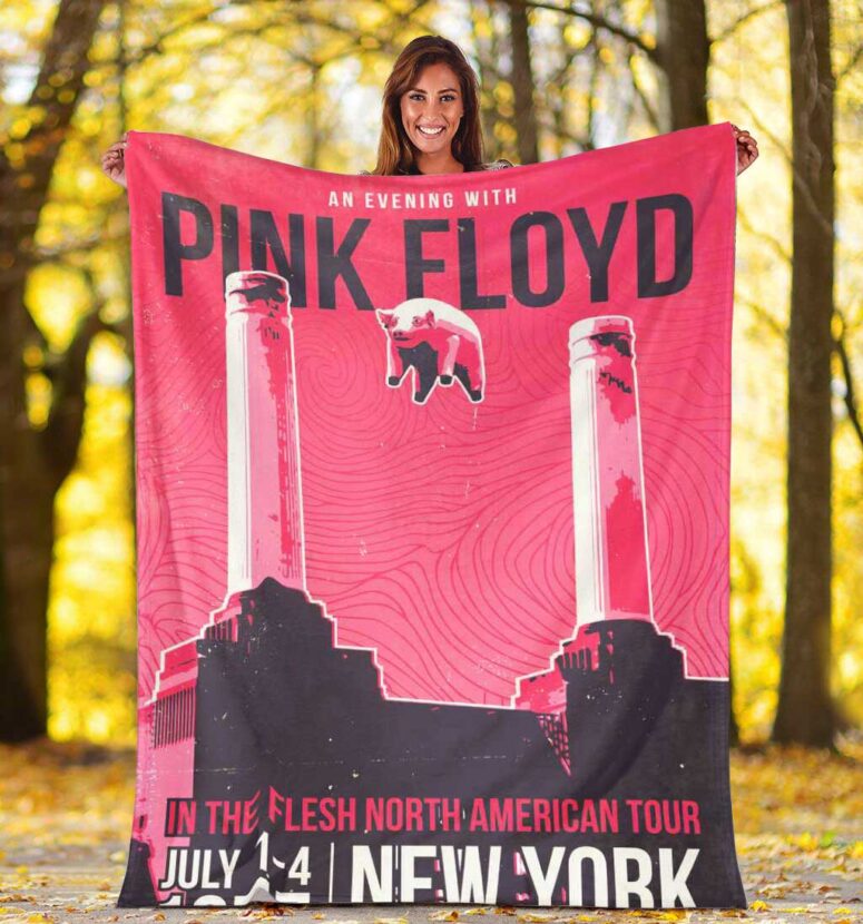 Pink Floyd Fleece Blanket - In The Flesh North American Tour Poster Premium