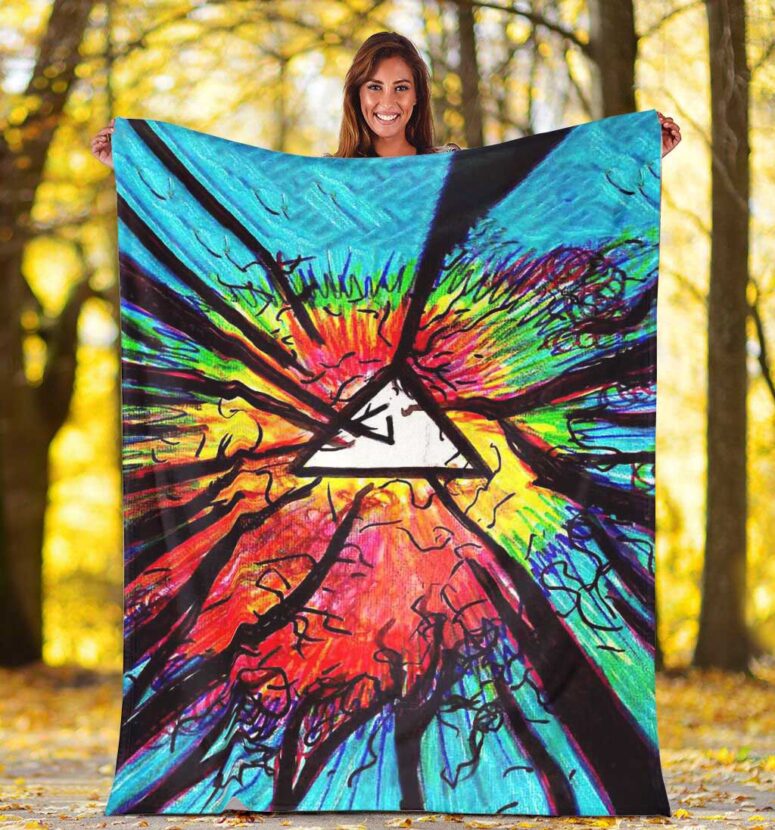 Pink Floyd Fleece Blanket - Psychedelic Premium Pink Floyd Fleece Blanket - Psychedelic Premium