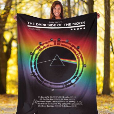 Pink Floyd Fleece Blanket - The Dark Side Of The Moon 1973 Waveform Premium