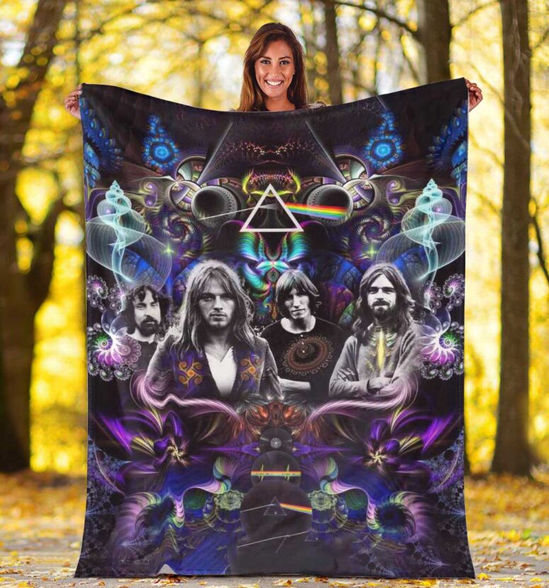 Pink Floyd Fleece Blanket - Dark Side Of The Moon Psychedelic Abstract Art Premium
