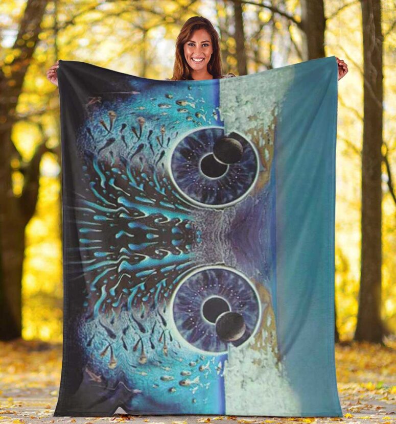 Pink Floyd Fleece Blanket - Pulse Owl Eyes Premium Pink Floyd Fleece Blanket - Pulse Owl Eyes Premium