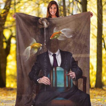 Pink Floyd Fleece Blanket - Swimming In A Fish Bowl Premium