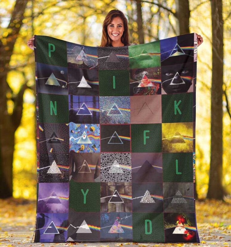 Pink Floyd Fleece Blanket - The Dark Side of the Moon 40th Anniversary Green Premium Pink Floyd Fleece Blanket - The Dark Side of the Moon 40th Anniversary Green Premium