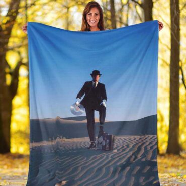 Pink Floyd Fleece Blanket - Wish You Were Here Desert Man in Bowler Premium