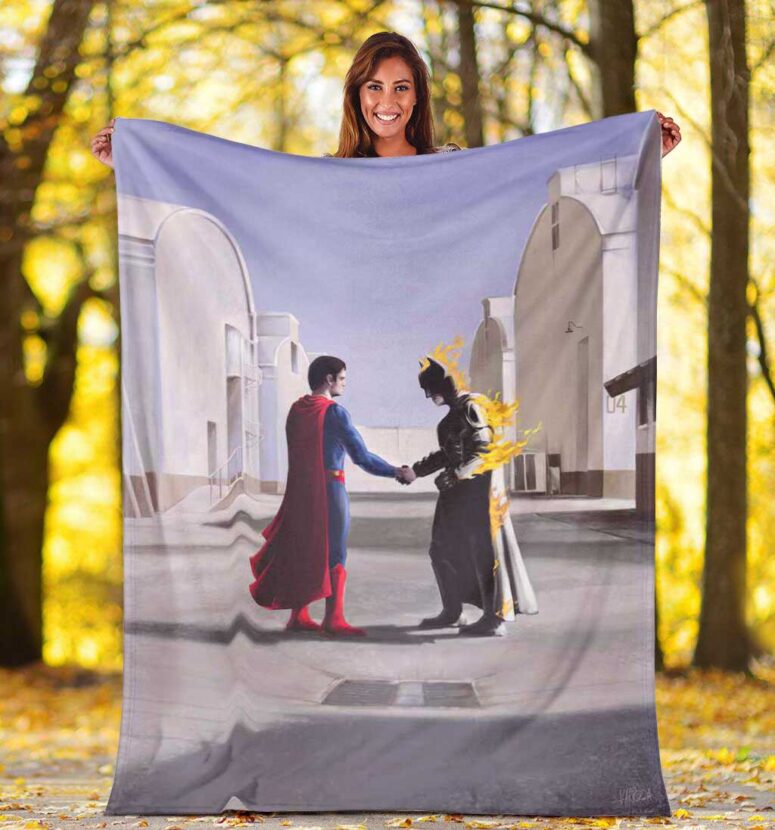 Pink Floyd Fleece Blanket - Superman vs Batman Wish You Were Here Premium Pink Floyd Fleece Blanket - Superman vs Batman Wish You Were Here Premium