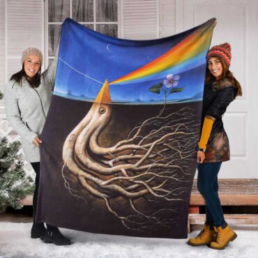 Pink Floyd Fleece Blanket - Dark Side Of the Root Art Premium