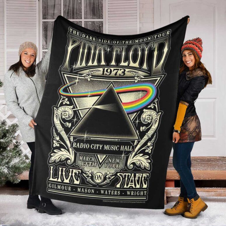 Pink Floyd Fleece Blanket - Dark Side of The Moon Tour 1973 Pink Floyd Fleece Blanket - Dark Side of The Moon Tour 1973