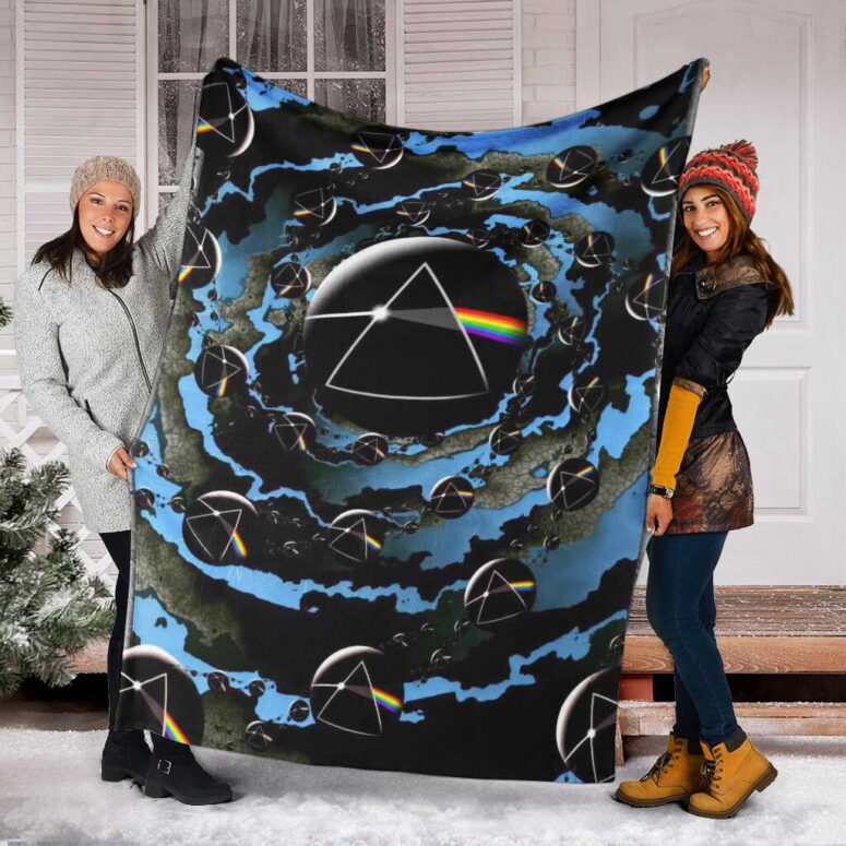 Pink Floyd Fleece Blanket - Good bye Blue Sky Dark Side Of the Moon Premium Pink Floyd Fleece Blanket - Good bye Blue Sky Dark Side Of the Moon Premium