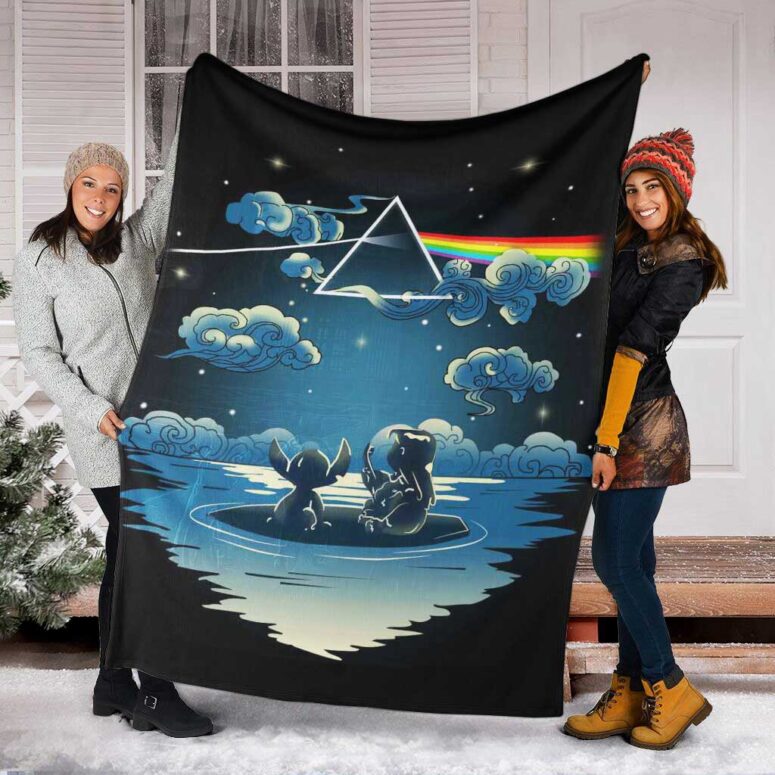 Pink Floyd Fleece Blanket - Lilo And Stitch Starry Sky Dark Side Of The Moon Premium Pink Floyd Fleece Blanket - Lilo And Stitch Starry Sky Dark Side Of The Moon Premium