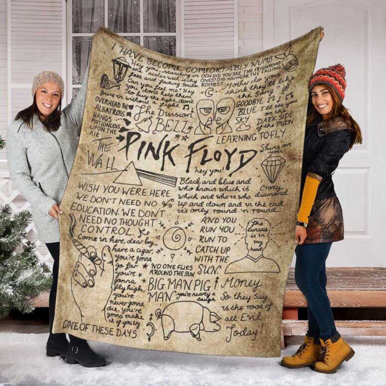 Pink Floyd Fleece Blanket - Draft Paper Art Premium