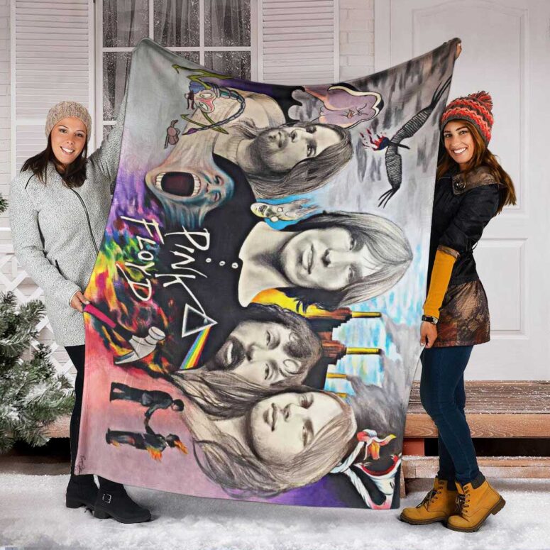 Pink Floyd Fleece Blanket - Drawing Fan Art Premium Pink Floyd Fleece Blanket - Drawing Fan Art Premium