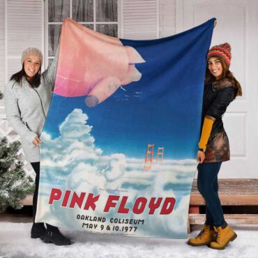 Pink Floyd Fleece Blanket - Oakland Coliseum Poster Premium