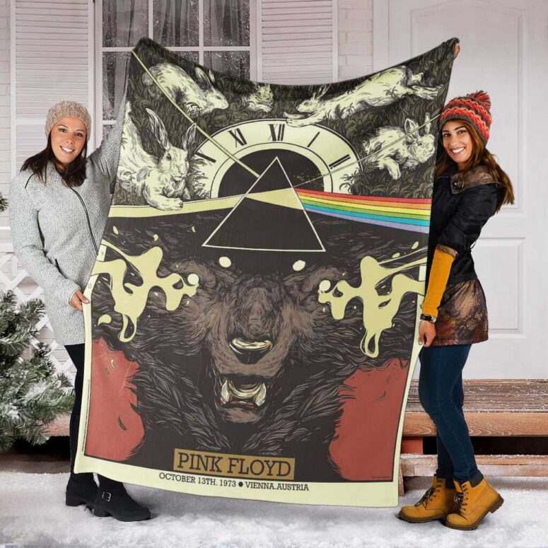 Pink Floyd Fleece Blanket - October 13 1973 Vienna Austria Premium Pink Floyd Fleece Blanket - October 13 1973 Vienna Austria Premium