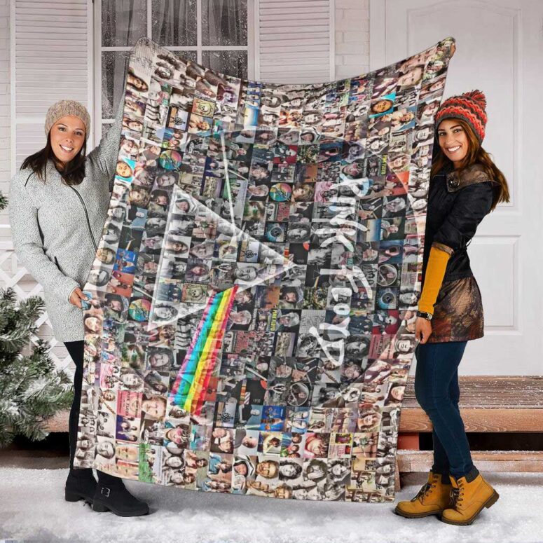 Pink Floyd Fleece Blanket - Photo Mosaic Print Art of All Things Premium Pink Floyd Fleece Blanket - Photo Mosaic Print Art of All Things Premium